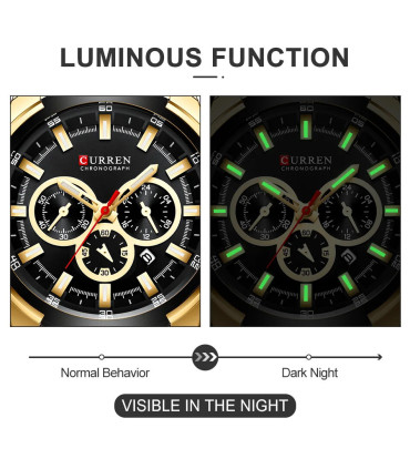 chronographe, CURREN, luxe, montre, quartz, militaire, design, sport, homme