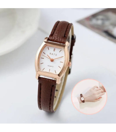 [C Without Box] Mode femmes montres décontracté petit cadran bracelet en cuir femmes montre à Q